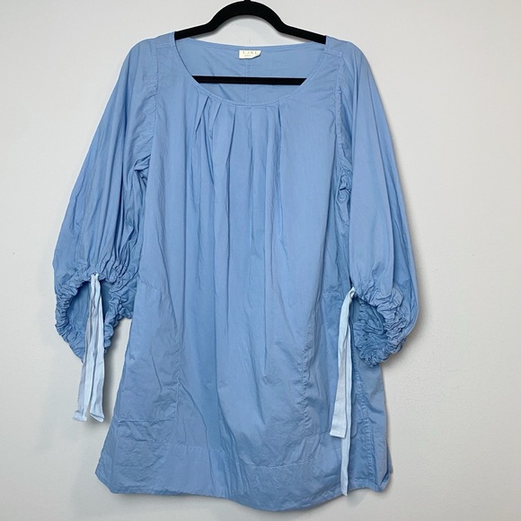 Lake Morning Cotton Mini Dress in Bluebell - Picture 4 of 12